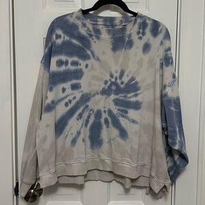 American Eagle Outfitters Light Blue Tie-Dye Sweater